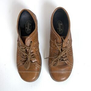 Aetrex Diana Leather Comfort Shoes Brown Lace Up Walking Women’s 7
